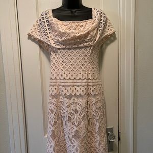 Sheragano Lace off shoulder dress